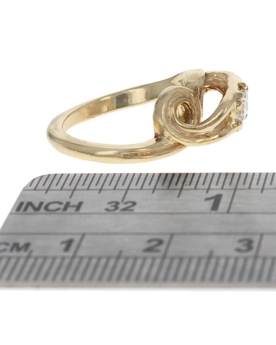 Radiant Diamond Solitaire Contemporary Swirl Ring